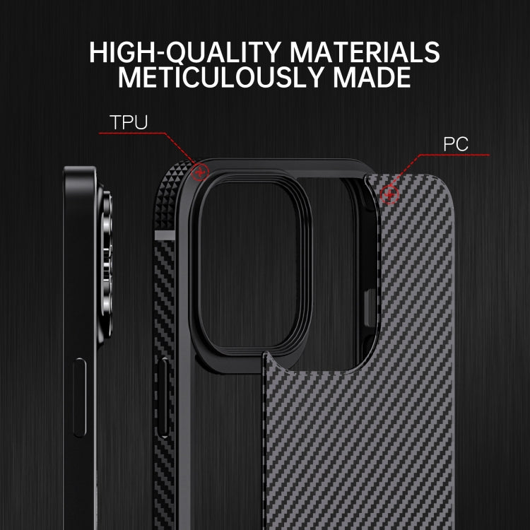 For iPhone 13 iPAKY MG Series Carbon Fiber TPU + PC Shockproof Case(Black) - iPhone 13 Cases by iPAKY | Online Shopping UK | buy2fix
