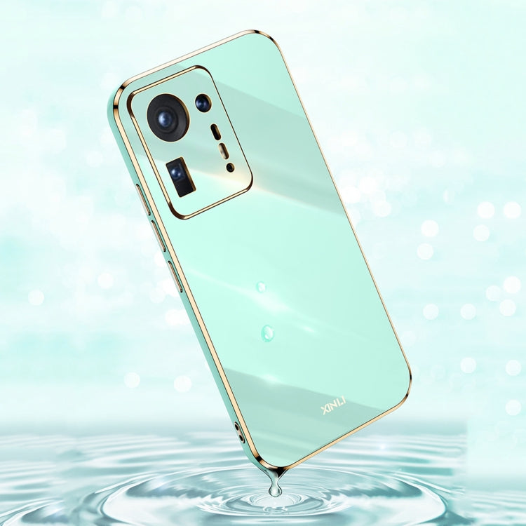 For Xiaomi Mi Mix 4 XINLI Straight Edge 6D Electroplate TPU Phone Case(Mint Green) - Xiaomi Cases by XINLI | Online Shopping UK | buy2fix