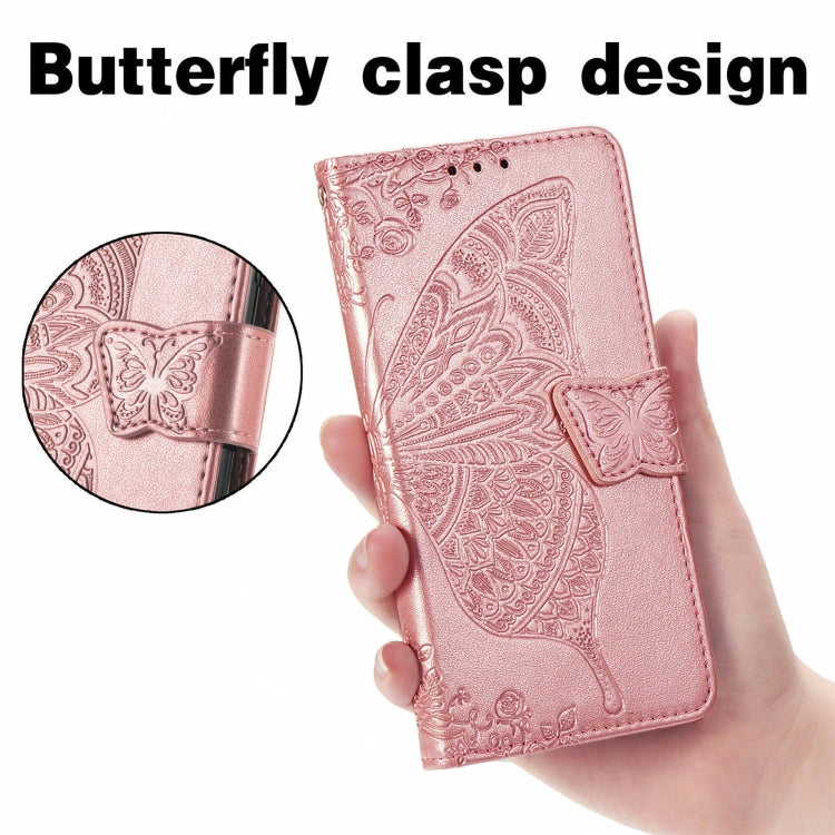 For OPPO Realme GT Master Butterfly Love Flower Embossed Horizontal Flip Leather Case with Holder & Card Slots & Wallet & Lanyard(Rose Gold) - Realme Cases by buy2fix | Online Shopping UK | buy2fix