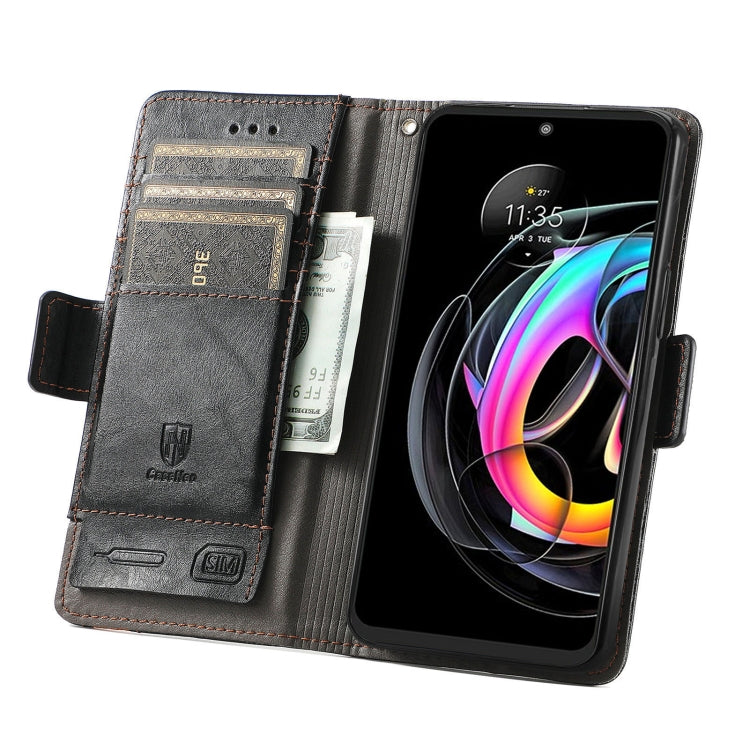 For Motorola Edge 20 Lite CaseNeo Business Splicing Dual Magnetic Buckle Horizontal Flip PU Leather Case with Holder & Card Slots & Wallet(Black) - Motorola Cases by buy2fix | Online Shopping UK | buy2fix