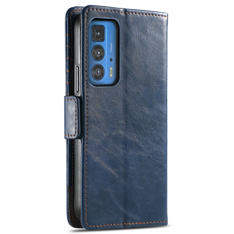 For Motorola Edge 20 Pro CaseNeo Business Splicing Dual Magnetic Buckle Horizontal Flip PU Leather Case with Holder & Card Slots & Wallet(Blue) - Motorola Cases by buy2fix | Online Shopping UK | buy2fix