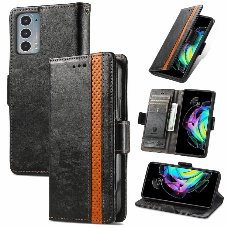 For Motorola Edge 20 CaseNeo Business Splicing Dual Magnetic Buckle Horizontal Flip PU Leather Case with Holder & Card Slots & Wallet(Black) - Motorola Cases by buy2fix | Online Shopping UK | buy2fix