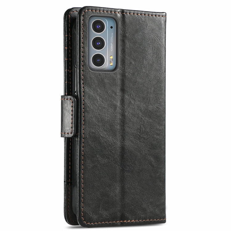 For Motorola Edge 20 CaseNeo Business Splicing Dual Magnetic Buckle Horizontal Flip PU Leather Case with Holder & Card Slots & Wallet(Black) - Motorola Cases by buy2fix | Online Shopping UK | buy2fix