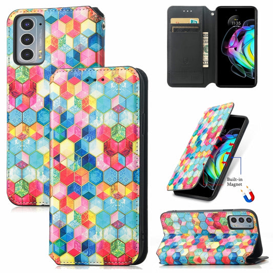 For Motorola Edge 20 Colorful Magnetic Horizontal Flip PU Leather Case with Holder & Card Slot & Wallet(Magic Space) - Motorola Cases by buy2fix | Online Shopping UK | buy2fix