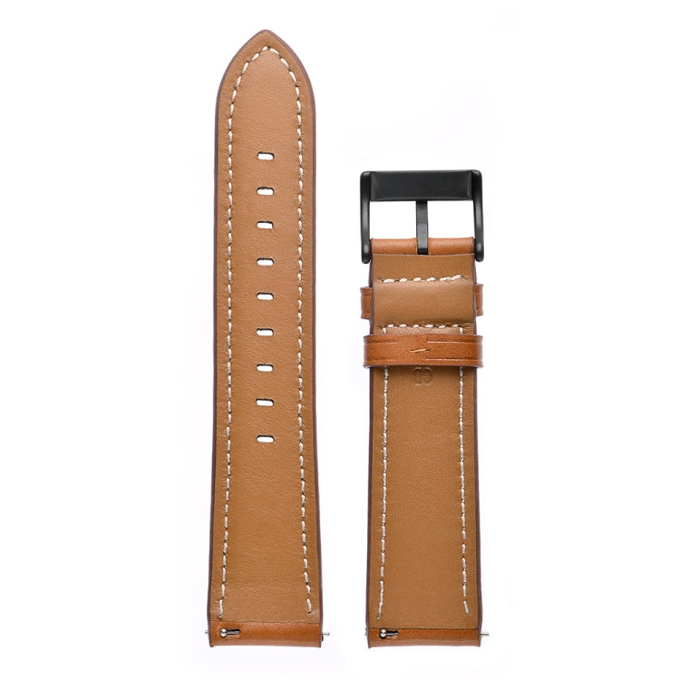 For Samsung Galaxy Watch 3 41mm Leather Watch Band(Brown) - Watch Bands by buy2fix | Online Shopping UK | buy2fix