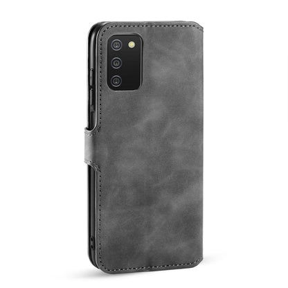 For Samsung Galaxy A03s 166mm DG.MING Retro Oil Side Horizontal Flip Leather Case with Holder & Card Slots & Wallet(Grey) - Galaxy Phone Cases by DG.MING | Online Shopping UK | buy2fix