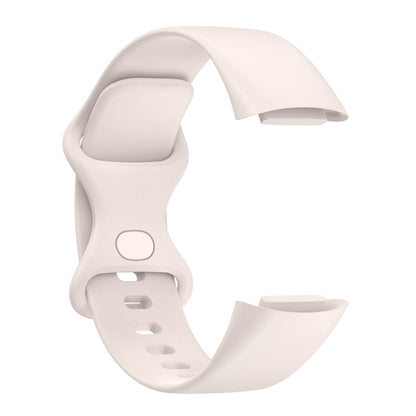 For Fitbit Charge 5 Silicone Watch Band, Size:L(Moon White) - Watch Bands by buy2fix | Online Shopping UK | buy2fix