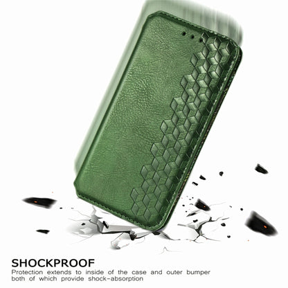 For Doogee N40 Pro Cubic Grid Pressed Horizontal Flip Magnetic Leather Case with Holder & Card Slots & Wallet(Green) - More Brand by buy2fix | Online Shopping UK | buy2fix