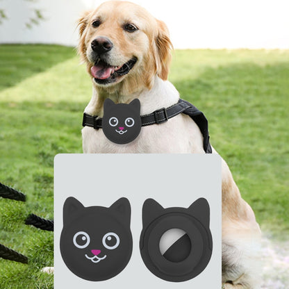 Naughty Smiley Cute Cartoon Pet Collar Anti-lost Tracker Silicone Case For AirTag(White) - Pet Series by Mutural | Online Shopping UK | buy2fix