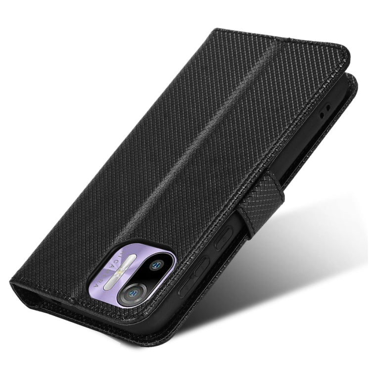 For Ulefone Note 6/ Note 6P Diamond Texture Leather Phone Case(Black) - Ulefone Cases by buy2fix | Online Shopping UK | buy2fix