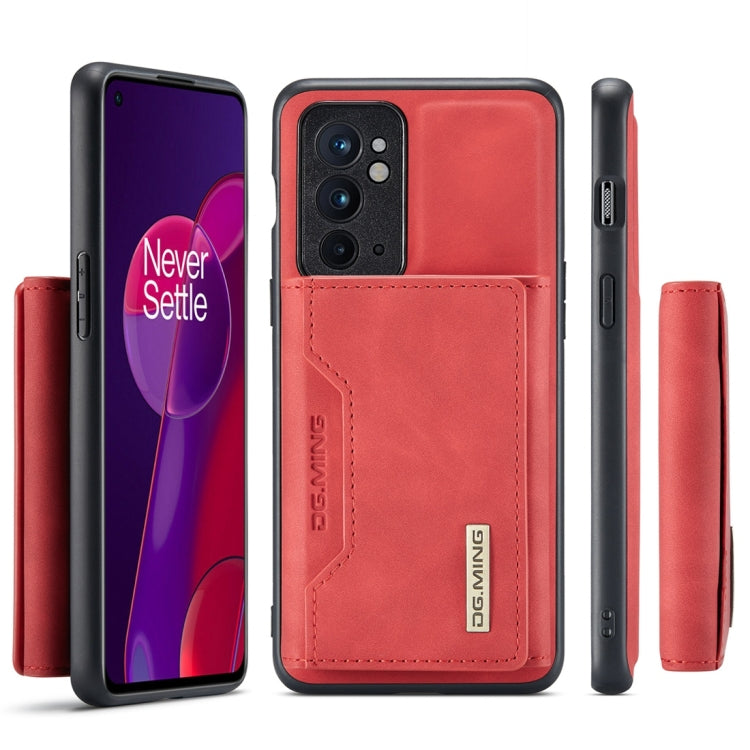 For OnePlus 9RT 5G DG.MING M2 Series 3-Fold Multi Card Bag Back Cover Leather Phone Case(Red) - OnePlus Cases by DG.MING | Online Shopping UK | buy2fix