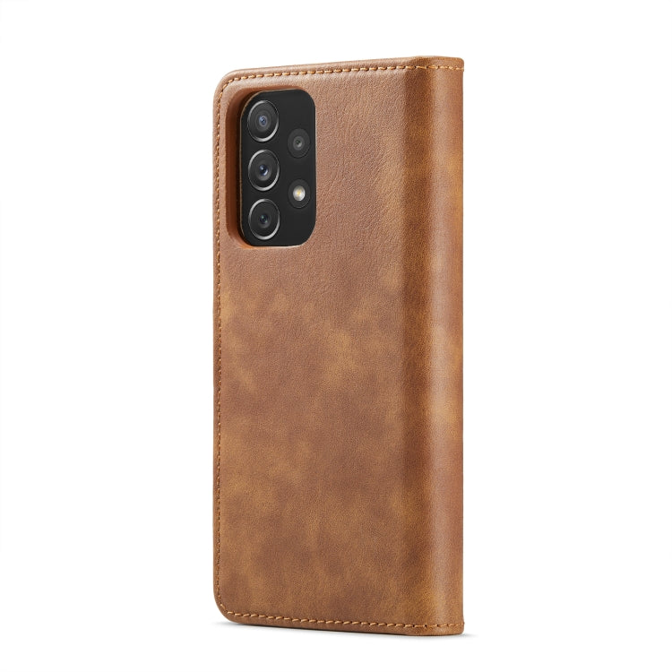 For Samsung Galaxy A73 5G DG.MING Crazy Horse Texture Detachable Magnetic Leather Phone Case(Brown) - Galaxy Phone Cases by DG.MING | Online Shopping UK | buy2fix