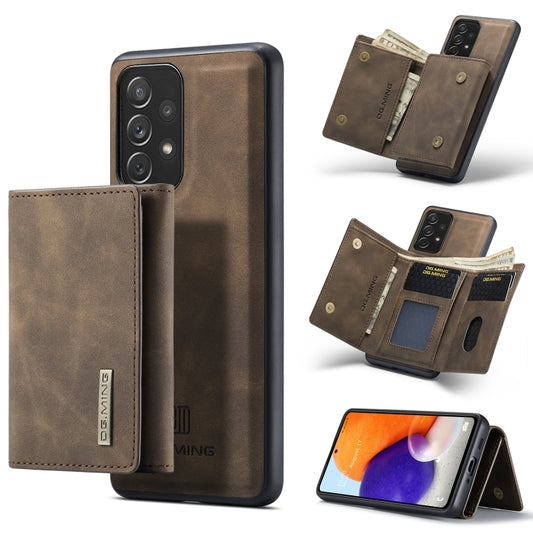 For Samsung Galaxy A73 5G DG.MING M1 Series 3-Fold Multi Card Wallet  Phone Case(Coffee) - Galaxy Phone Cases by DG.MING | Online Shopping UK | buy2fix