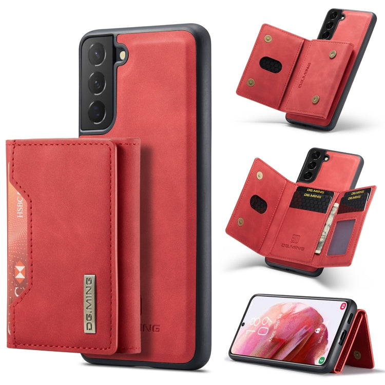 For Samsung Galaxy S22 5G DG.MING M2 Series 3-Fold Multi Card Bag Back Cover Phone Case(Red) - Galaxy S22 5G Cases by DG.MING | Online Shopping UK | buy2fix