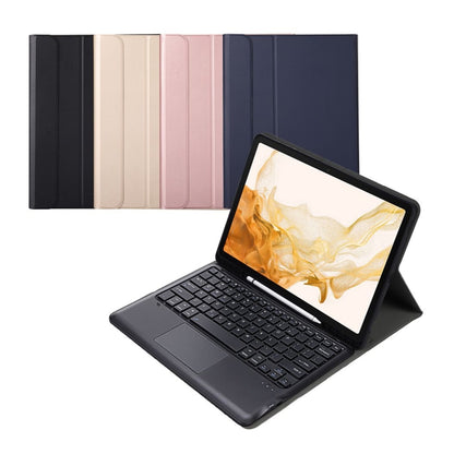 A800B-A Split Bluetooth Keyboard Leather Case with Holder & Pen Slot & Touchpad For Samsung Galaxy Tab S8+ X800(Rose Gold) - Samsung Keyboard by buy2fix | Online Shopping UK | buy2fix