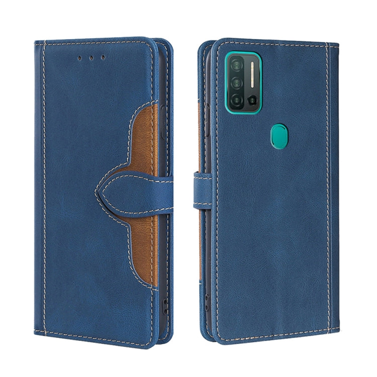 For Ulefone Note 11P Skin Feel Straw Hat Magnetic Buckle Leather Phone Case(Blue) - Ulefone Cases by buy2fix | Online Shopping UK | buy2fix