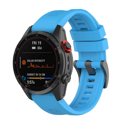 For Garmin Fenix 7S Quick Release Silicone Watch Band(Sky Blue) - Watch Bands by buy2fix | Online Shopping UK | buy2fix