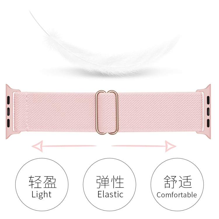 Polyester Nylon Watch Band For Apple Watch Ultra 49mm&Watch Ultra 2 49mm / Series 9&8&7 45mm / SE 3&SE 2&6&SE&5&4 44mm / 3&2&1 42mm(Pink Sand) - Watch Bands by buy2fix | Online Shopping UK | buy2fix