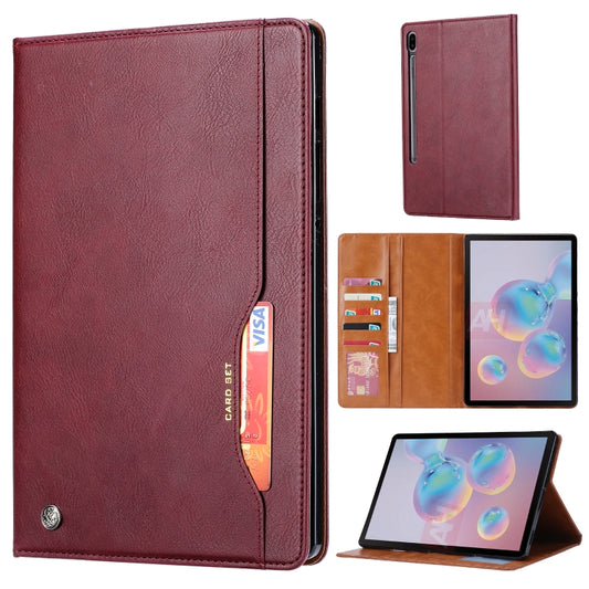 For Samsung Galaxy Tab S8+ X800 Knead Skin Texture Flip Tablet Leather Case(Wine Red) - Galaxy Tab S8+ Cases by buy2fix | Online Shopping UK | buy2fix