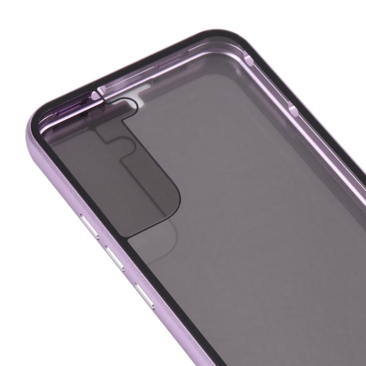 For Samsung Galaxy S22 5G Anti-peeping Magnetic Double-sided Tempered Glass Phone Case(Purple) - Galaxy S22 5G Cases by buy2fix | Online Shopping UK | buy2fix