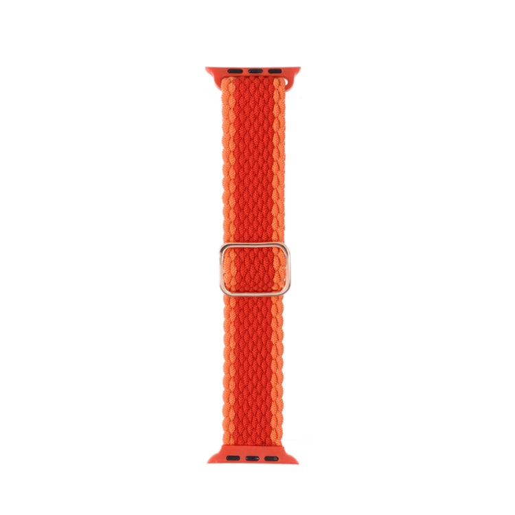 Nylon Braid Watch Band For Apple Watch Ultra 49mm&Watch Ultra 2 49mm / Series 9&8&7 45mm / SE 3&SE 2&6&SE&5&4 44mm / 3&2&1 42mm(Orange Red) - Watch Bands by buy2fix | Online Shopping UK | buy2fix