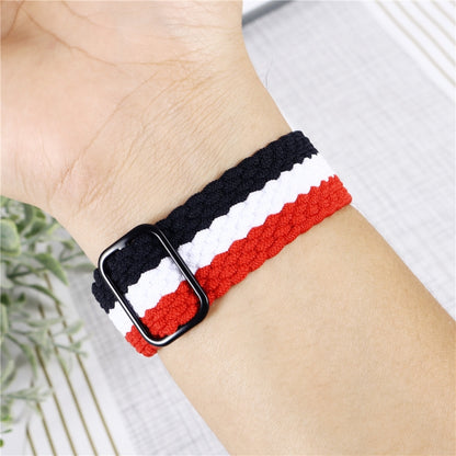 Nylon Braid Watch Band For Apple Watch Ultra 49mm&Watch Ultra 2 49mm / Series 9&8&7 45mm / SE 3&SE 2&6&SE&5&4 44mm / 3&2&1 42mm(Black White Red) - Watch Bands by buy2fix | Online Shopping UK | buy2fix