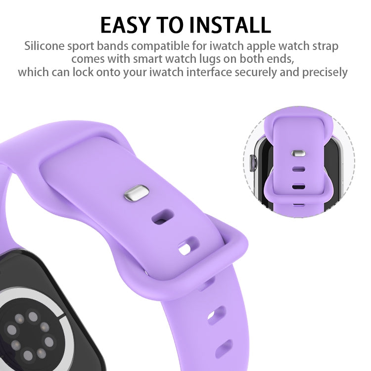 Butterfly Buckle Silicone Watch Band, Size: L For Apple Watch Ultra 49mm&Watch Ultra 2 49mm / Series 9&8&7 45mm / SE 3&SE 2&6&SE&5&4 44mm / 3&2&1 42mm(Dark Purple) - Watch Bands by buy2fix | Online Shopping UK | buy2fix