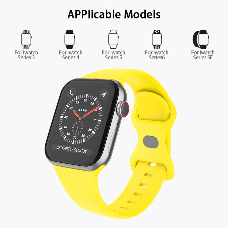 Butterfly Buckle Silicone Watch Band, Size: L For Apple Watch Ultra 49mm&Watch Ultra 2 49mm / Series 9&8&7 45mm / SE 3&SE 2&6&SE&5&4 44mm / 3&2&1 42mm(White) - Watch Bands by buy2fix | Online Shopping UK | buy2fix