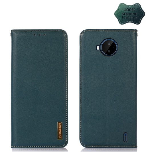 For Nokia C20 Plus KHAZNEH Nappa Top Layer Cowhide Leather Phone Case(Green) - Nokia Cases by buy2fix | Online Shopping UK | buy2fix