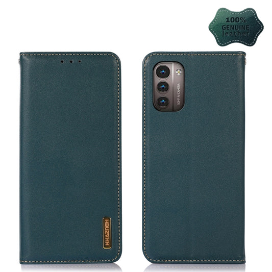 For Nokia G11 / G21 4G KHAZNEH Nappa Top Layer Cowhide Leather Phone Case(Green) - Nokia Cases by buy2fix | Online Shopping UK | buy2fix