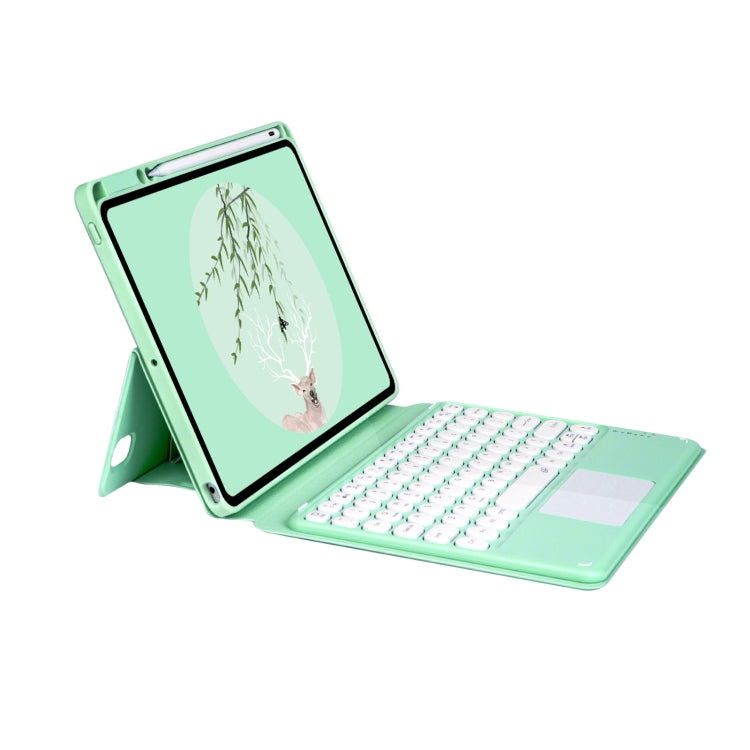 Bluetooth Keyboard Leather Case with Touchpad & Rotatable Bottom Case For iPad 10.2 2021 & 2020 & 2019 / Air 2019 / Pro 10.5 inch(Green) - Universal by buy2fix | Online Shopping UK | buy2fix