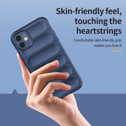 For iPhone 12 Pro Magic Shield TPU + Flannel Phone Case(Dark Blue) - iPhone 12 / 12 Pro Cases by buy2fix | Online Shopping UK | buy2fix