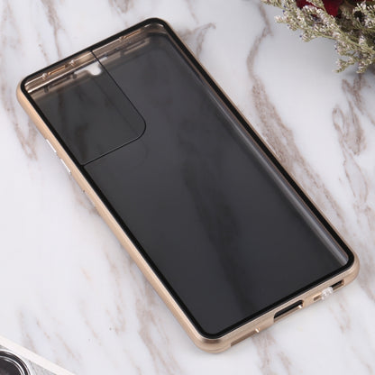 For Samsung Galaxy S21 Ultra 5G Anti-peeping Magnetic Double-sided Tempered Glass Phone Case(Gold) - Galaxy S21 Ultra 5G Cases by buy2fix | Online Shopping UK | buy2fix