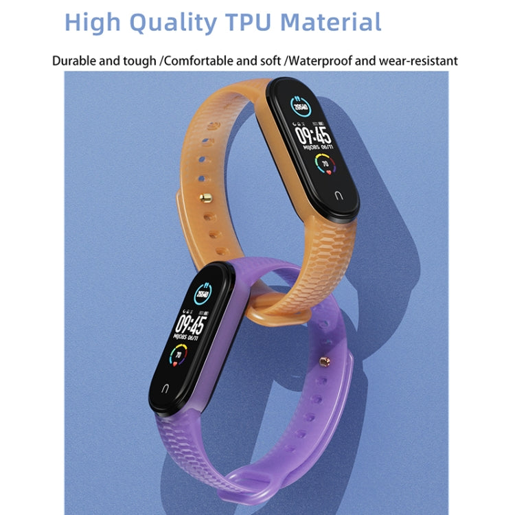 For Xiaomi Mi Band 5/6/7 Mijobs Translucent Color Honeycomb Silicone Watch Band(Purple) - Watch Bands by MIJOBS | Online Shopping UK | buy2fix