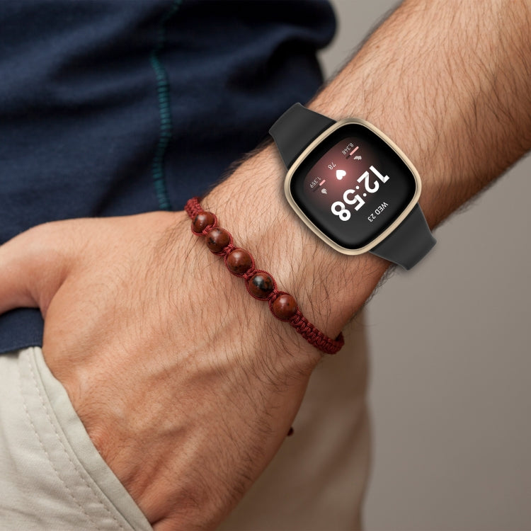 For Fitbit Versa 4 / Versa 3 / Sense Universal TPU Watch Band, Size:L(Black) - Watch Bands by buy2fix | Online Shopping UK | buy2fix
