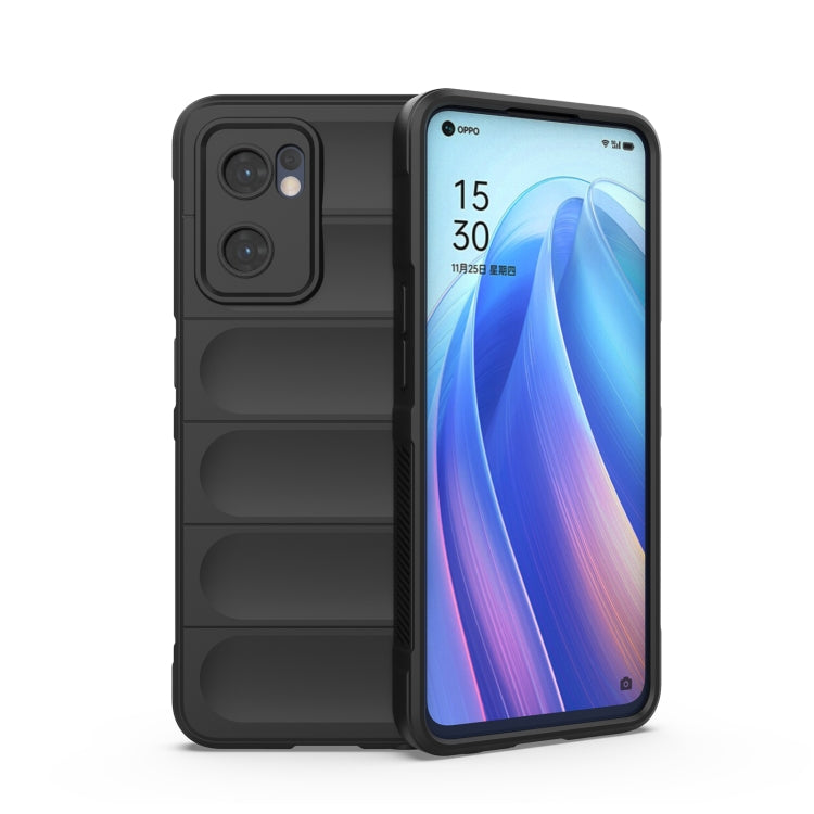 For OPPO Reno7 5G Global / Find X5 Lite Magic Shield TPU + Flannel Phone Case(Black) - OPPO Cases by buy2fix | Online Shopping UK | buy2fix