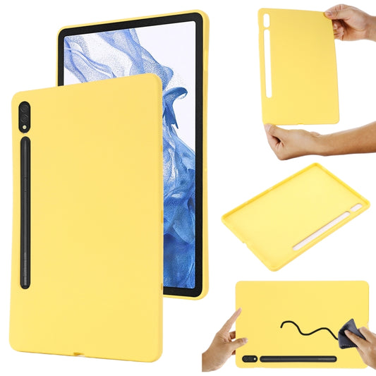 For Samsung Galaxy Tab S8 / S7 Pure Color Liquid Silicone Shockproof Tablet Case(Yellow) - Galaxy Tab S8 Cases by buy2fix | Online Shopping UK | buy2fix