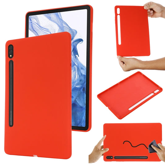 For Samsung Galaxy Tab S8 / S7 Pure Color Liquid Silicone Shockproof Tablet Case(Red) - Galaxy Tab S8 Cases by buy2fix | Online Shopping UK | buy2fix