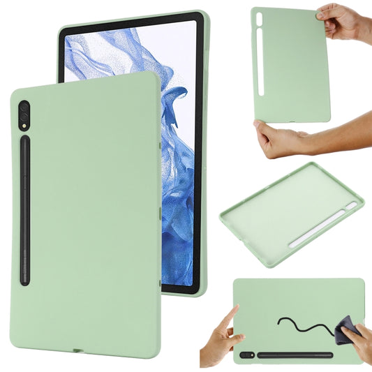 For Samsung Galaxy Tab S8 / S7 Pure Color Liquid Silicone Shockproof Tablet Case(Green) - Galaxy Tab S8 Cases by buy2fix | Online Shopping UK | buy2fix