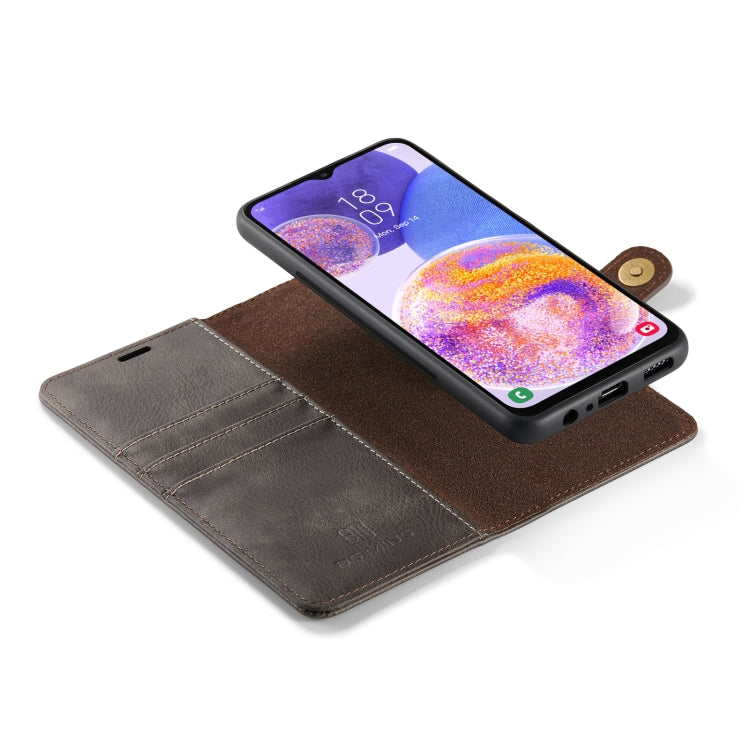 For Samsung Galaxy A23 5G DG.MING Crazy Horse Texture Detachable Magnetic Leather Phone Case(Grey) - Galaxy Phone Cases by DG.MING | Online Shopping UK | buy2fix