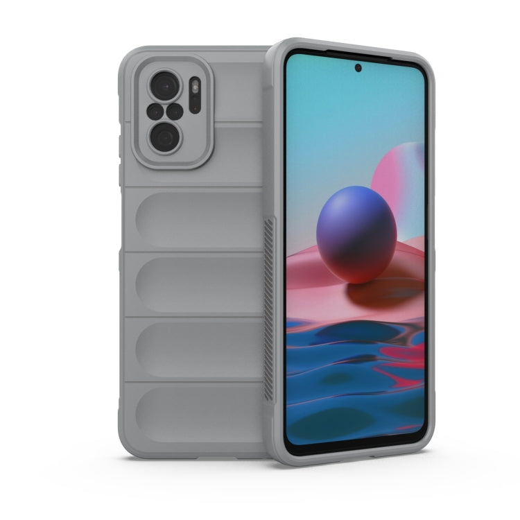 For Xiaomi Redmi Note 10 4G Magic Shield TPU + Flannel Phone Case(Grey) - Xiaomi Cases by buy2fix | Online Shopping UK | buy2fix