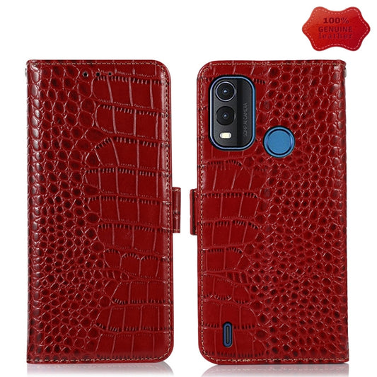 For Nokia G11 Plus Crocodile Top Layer Cowhide Leather Phone Case(Red) - Nokia Cases by buy2fix | Online Shopping UK | buy2fix