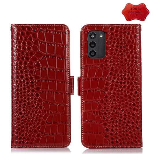 For Nokia G100 Crocodile Top Layer Cowhide Leather Phone Case(Red) - Nokia Cases by buy2fix | Online Shopping UK | buy2fix