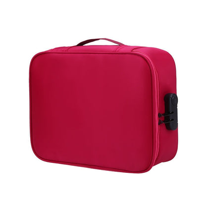 Multifunctional Thickened Large-capacity Document Storage Bag, Specification:Three Layers with Password Lock(Wine Red) - Digital Storage Bag by buy2fix | Online Shopping UK | buy2fix