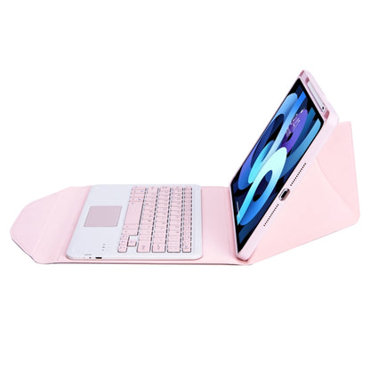 Z098B-A Pen Slot Touchpad Bluetooth Keyboard Leather Tablet Case For iPad Air 10.9 2022/2020(Pink) - For iPad Air by buy2fix | Online Shopping UK | buy2fix