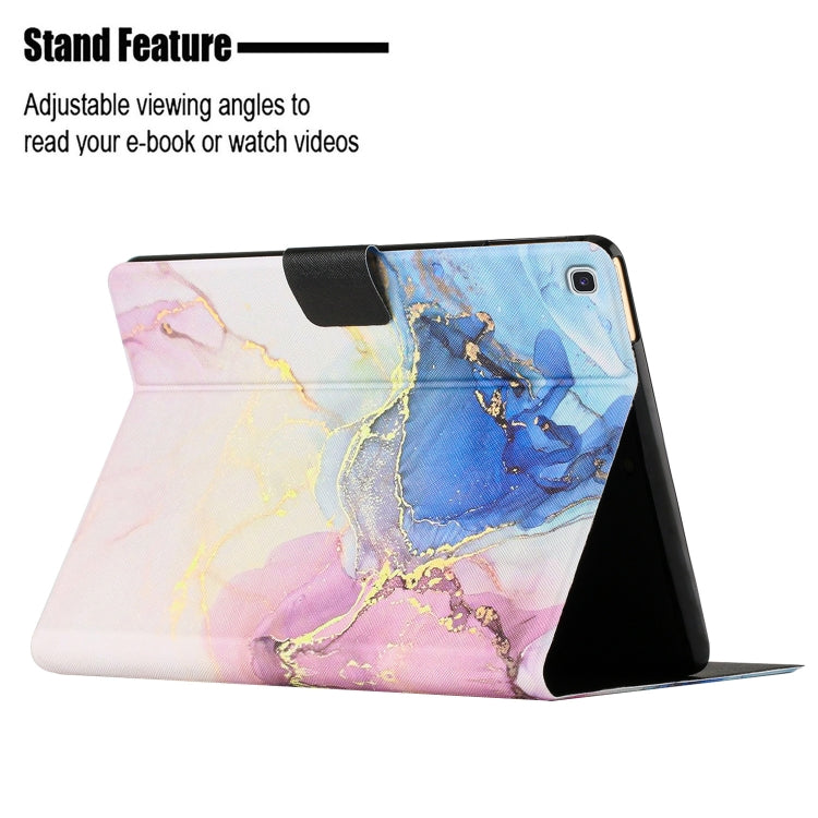 For Samsung Galaxy Tab A7 10.4 2020 T500 Marble Pattern Smart Leather Tablet Case(Pink Blue) - Other Galaxy Tab PC by buy2fix | Online Shopping UK | buy2fix