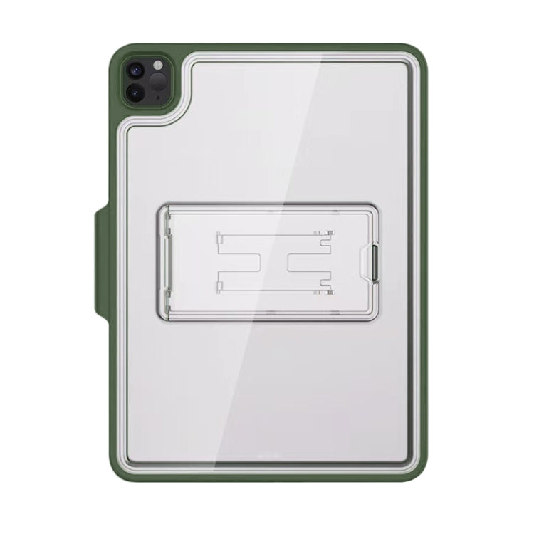 For iPad Pro 11 2022 / 2021 / 2020 / 2018 Mutural Transparent Holder Tablet Case(Army Green) - iPad Pro 11 (2022/2021) Cases by Mutural | Online Shopping UK | buy2fix