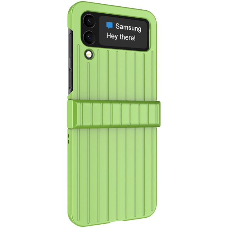 For Samsung Galaxy Z Flip4 5G IMAK JS-3 Series Colorful Vertical Stripe PC Case(Green) - Galaxy Z Flip4 5G Cases by imak | Online Shopping UK | buy2fix