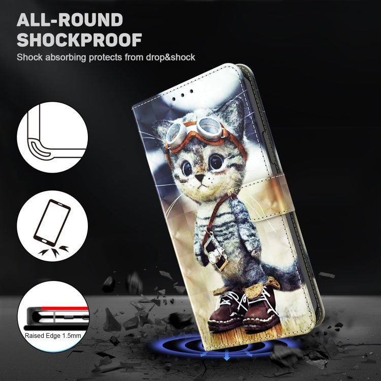 For Motorola Moto G32 5G 3D Painted Leather Phone Case(Naughty Cat) - Motorola Cases by buy2fix | Online Shopping UK | buy2fix