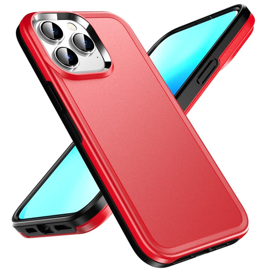 For iPhone 13 Pro Double Solid Color Armor Phone Case (Red) - iPhone 13 Pro Cases by buy2fix | Online Shopping UK | buy2fix